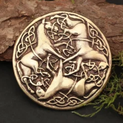 Kelten Pferde Brosche Bronze Gewandnadel Schmuck Mittelalter