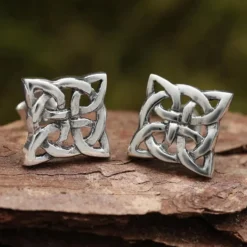 Kelten Quadrat Ohrstecker Sterlingsilber Ohrschmuck