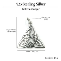 Kelten Schmuck Anhänger 925 Silber Dreieck keltischer Kettenanhänger