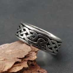 Kelten Schmuck Ring breit Silber keltischer Knoten 925 Silber