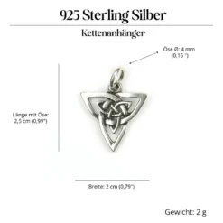 Keltische Drei Schmuck 925 Silberschmuck Anhänger