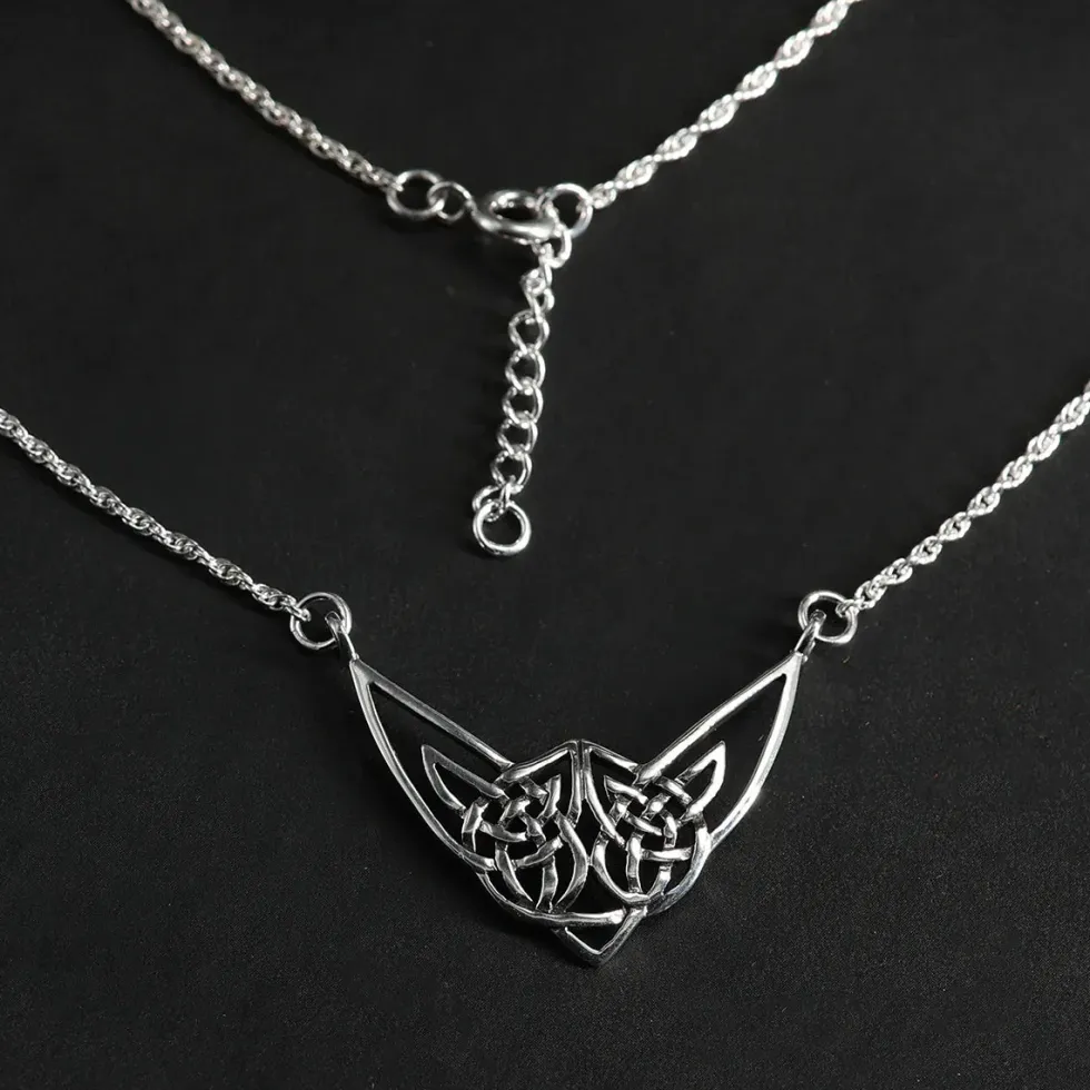 Keltische Halskette 925 Silber Damen Collier längenverstellbar edler Halsschmuck