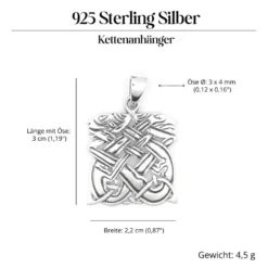 Keltische Hunde Anhänger 925 Silber ausgefallener Kelten Schmuck