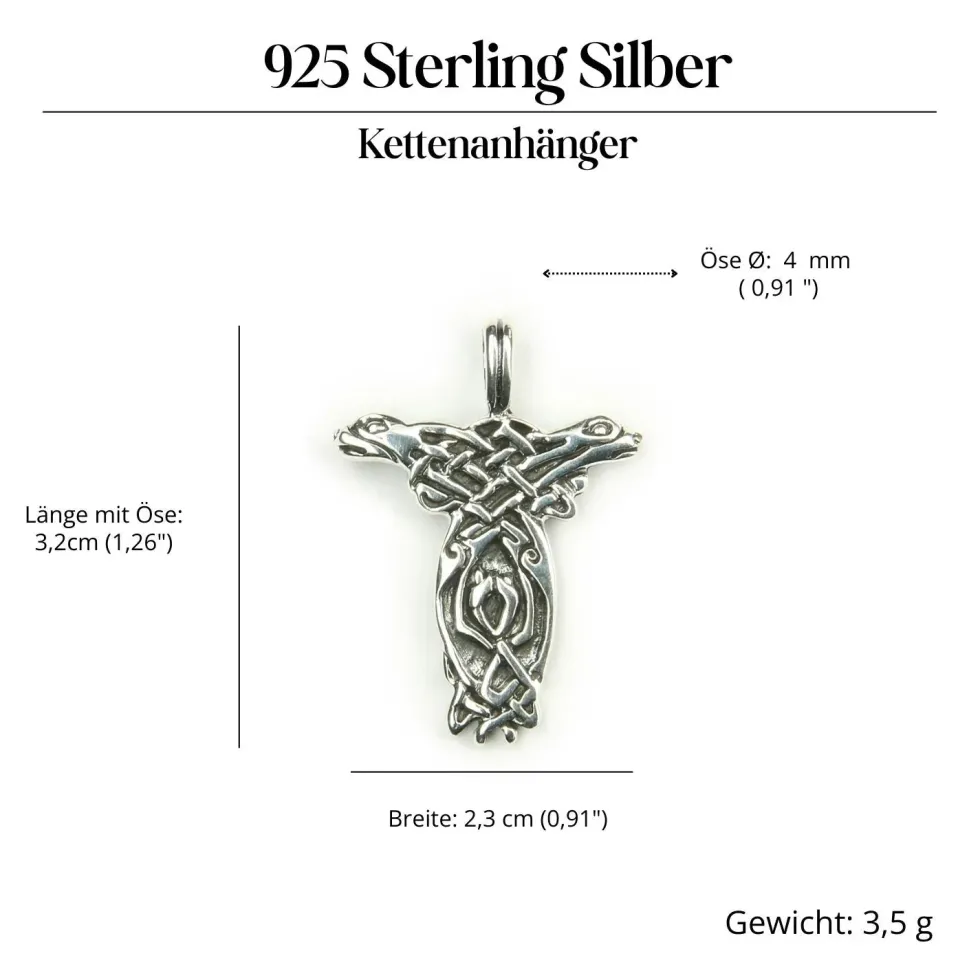 Keltische Hunde Schmuck Anhänger 925 Silber