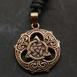 Keltische Kette Schmuck Tri Shild Bronze Anhänger