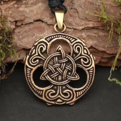 Keltische Kette Schmuck Tri Shild Bronze Anhänger