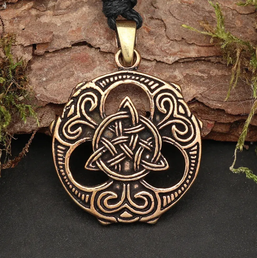 Keltische Kette Schmuck Tri Shild Bronze Anhänger