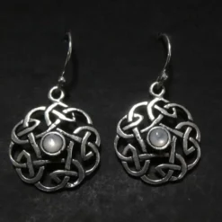 keltische Ohrhänger Perlmutt 925 Sterlingsilber (Paar)
