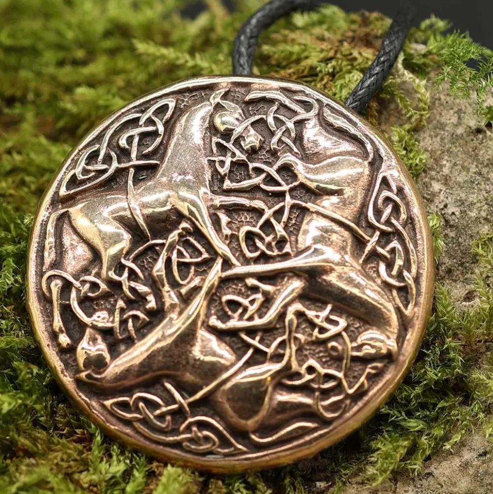 keltische Pferde Schmuck Bronze Anhänger