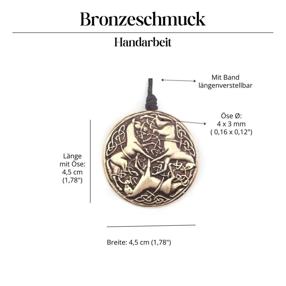 keltische Pferde Schmuck Bronze Anhänger