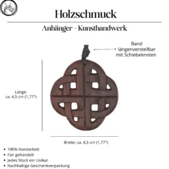 Keltischer Anhänger Schmuck Holz Vierjahreszeiten Kettenanhänger