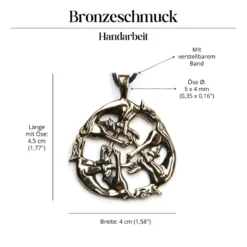 Keltischer Anhänger Schmuck Wilde Jagd Bronze