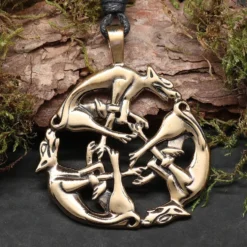Keltischer Anhänger Schmuck Wilde Jagd Bronze