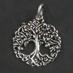 Keltischer Baum Anhänger mit Blätter Silber 925/000