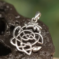 Keltischer Drache Anhänger Silber Kelten Knoten fein gearbeitet 925/000
