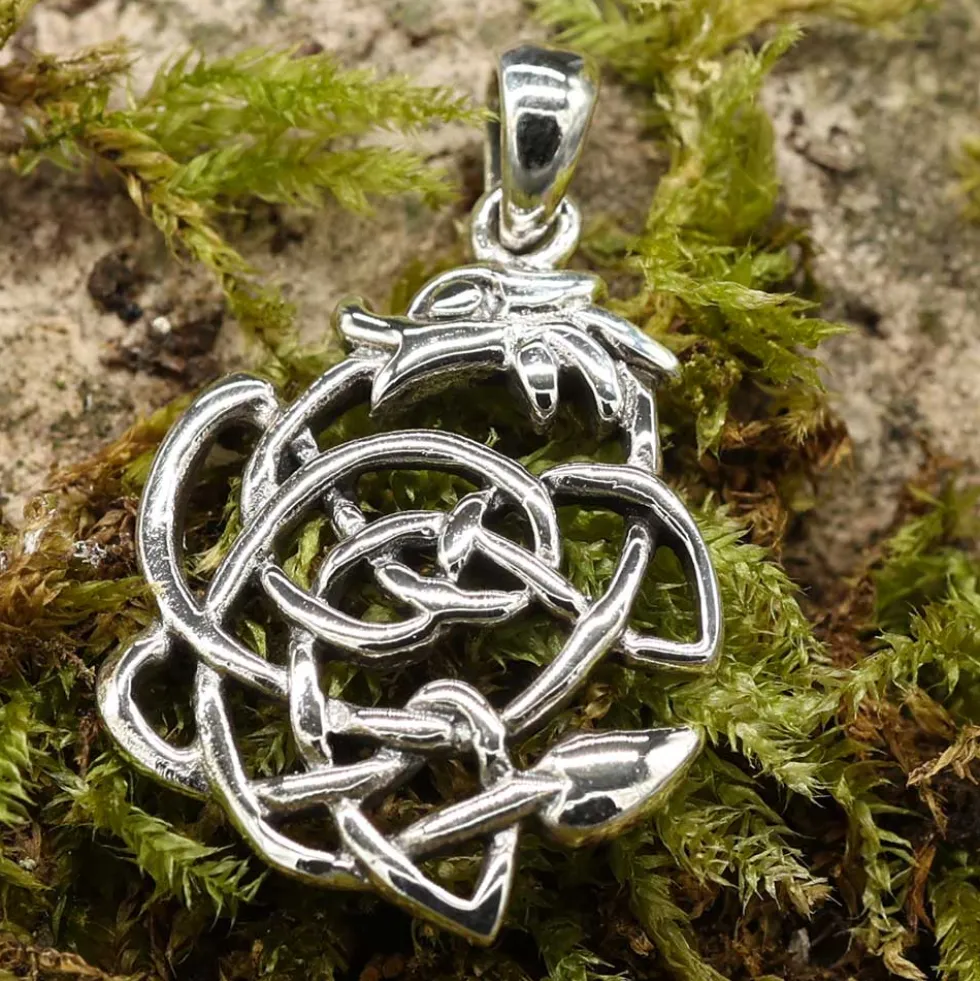Keltischer Drache Anhänger Silber Kelten Knoten fein gearbeitet 925/000