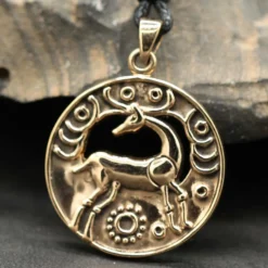 Keltischer Hirsch Schmuck Bronze Anhänger