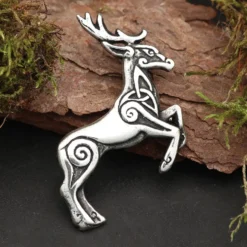 Keltischer Hirsch Schmuck 925 Silber Kettenanhänger