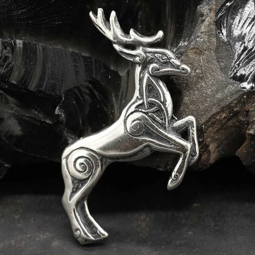 Keltischer Hirsch Schmuck 925 Silber Kettenanhänger