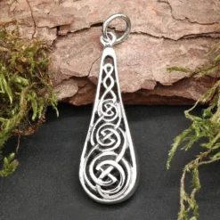 Keltischer Knoten in Tropfenform Kettenanhänger 925 Silber