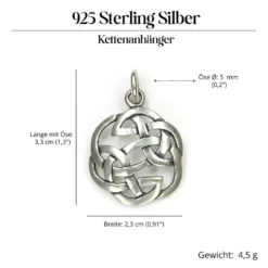 Keltischer Knoten Schmuck 925 Silber Anhänger 925/000