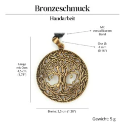 Keltischer Lebensbaum Anhänger Schmuck Bronze