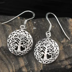 Keltischer Lebensbaum Ohrhänger 925 Silber Ohrschmuck