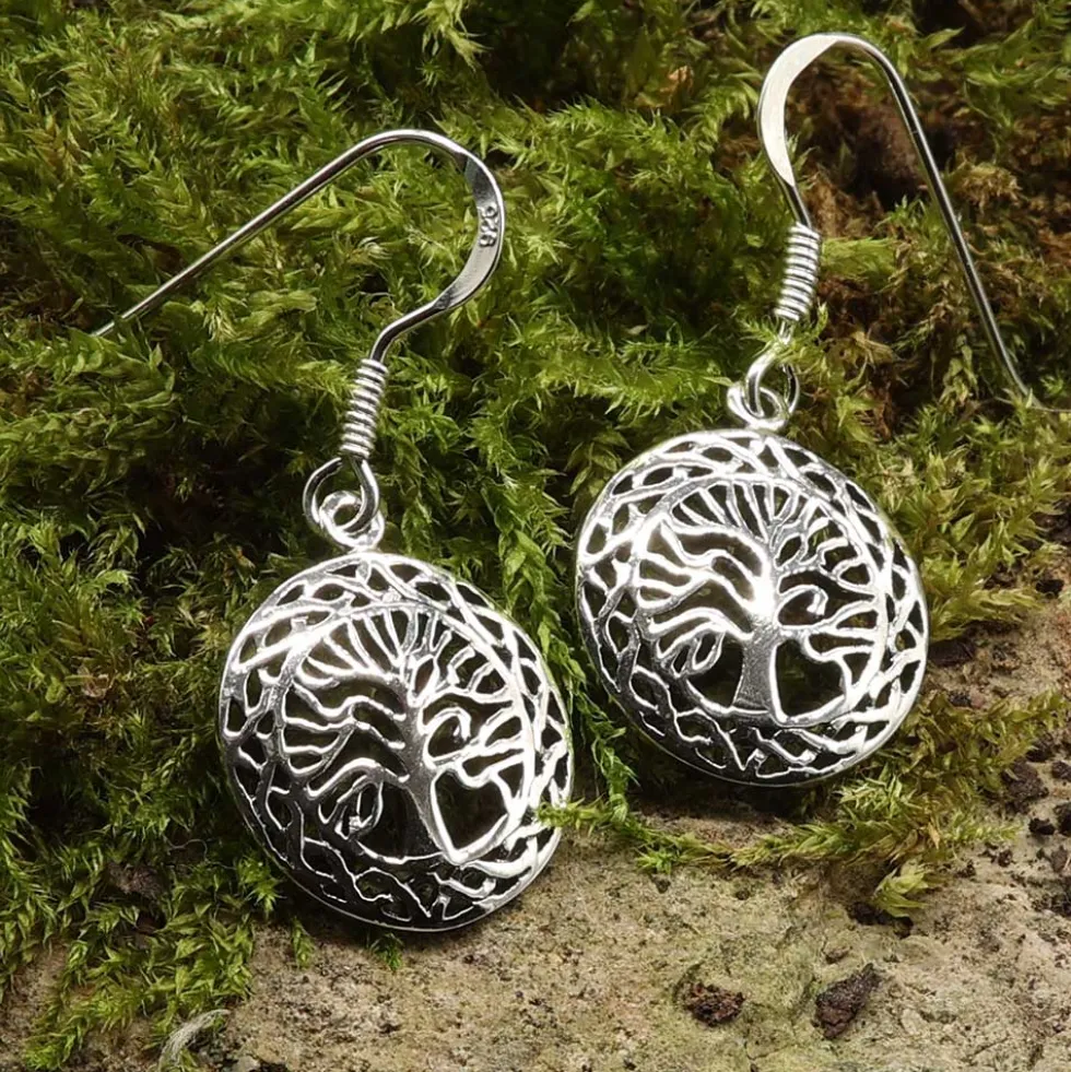 Keltischer Lebensbaum Ohrhänger 925 Silber Ohrschmuck
