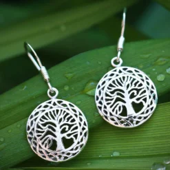 Keltischer Lebensbaum Ohrhänger 925 Silber Ohrschmuck