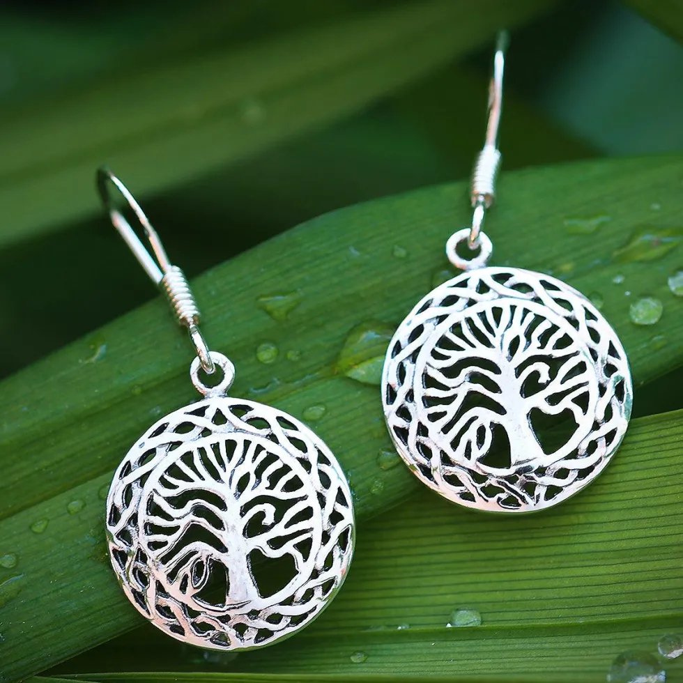 Keltischer Lebensbaum Ohrhänger 925 Silber Ohrschmuck