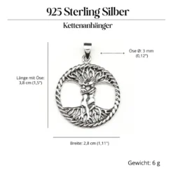 Keltischer Lebensbaum Silber Anhänger Liebende 925 Silber