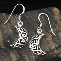 keltischer Mond Ohrhänger 925 Sterlingsilber (Paar)