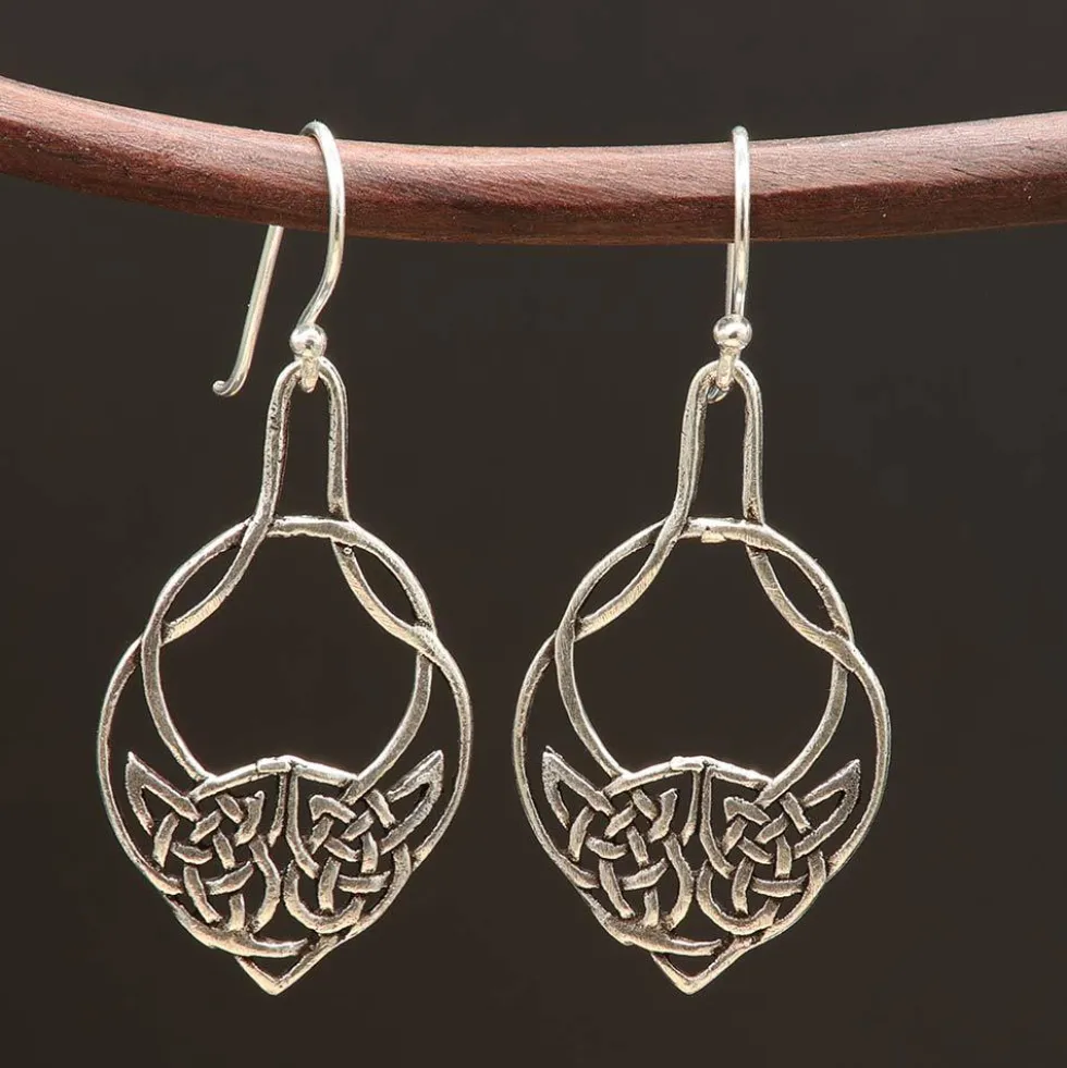 Keltischer Ohrschmuck Kelten Ohrhänger 925 Sterlingsilber (Paar) 925 Silber