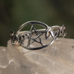 Keltischer Pentagramm Ring 925 Silber Schmuck