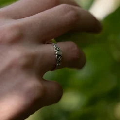 Keltischer Ring mit Perlmutt in Keltenknoten gefasst 925 Silber Damen Mädchen