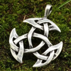 Keltischer Schmuck Anhänger Silber offene Dreifalt 925 Silber