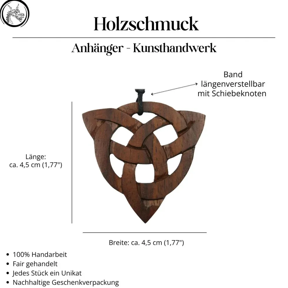 keltischer Schmuck aus Holz Taliesin zweifarbig