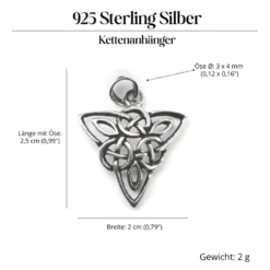 keltischer Schmuck Dreieck Silberschmuck 925/000