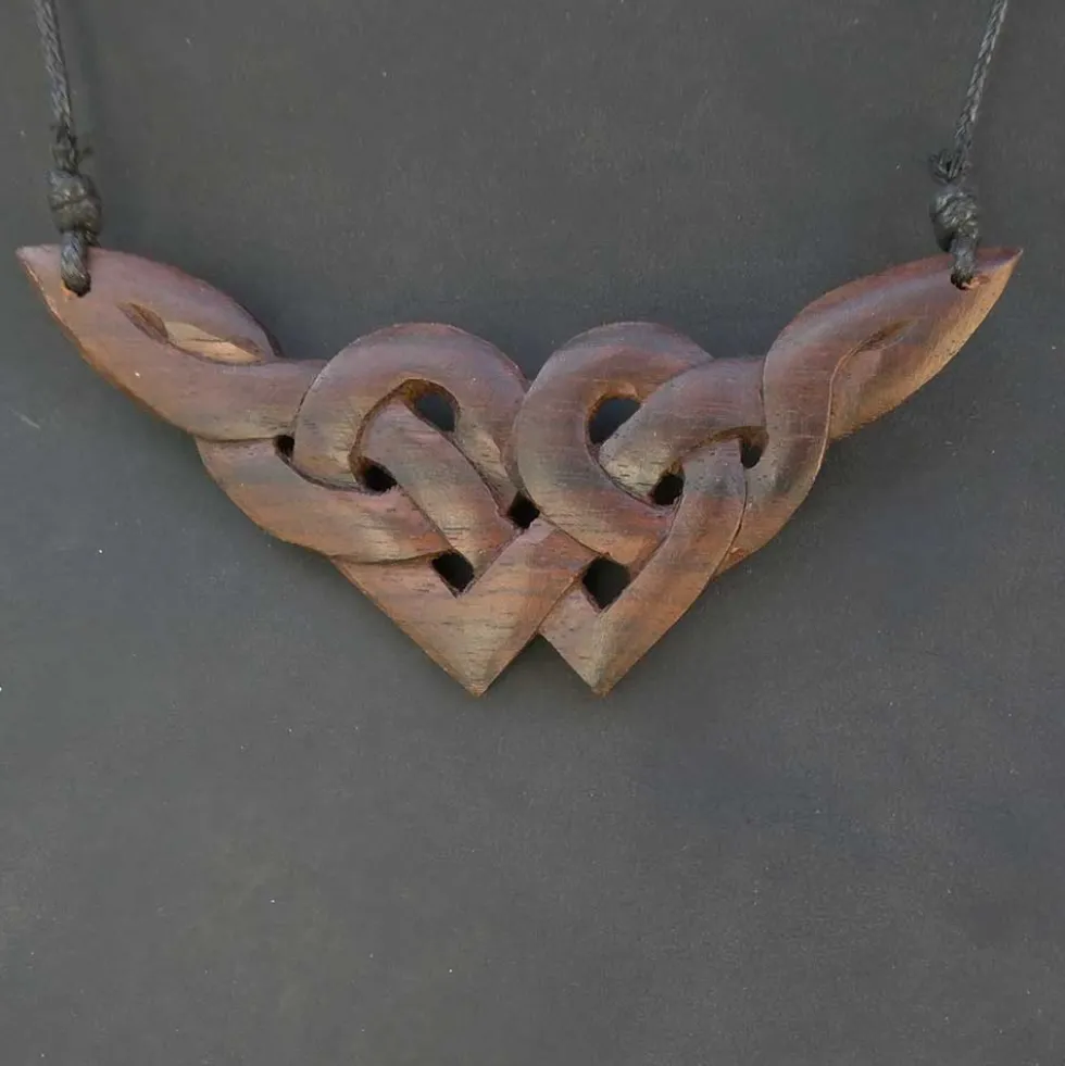 Keltisches Holz Schmuck Collier Kette Handarbeit