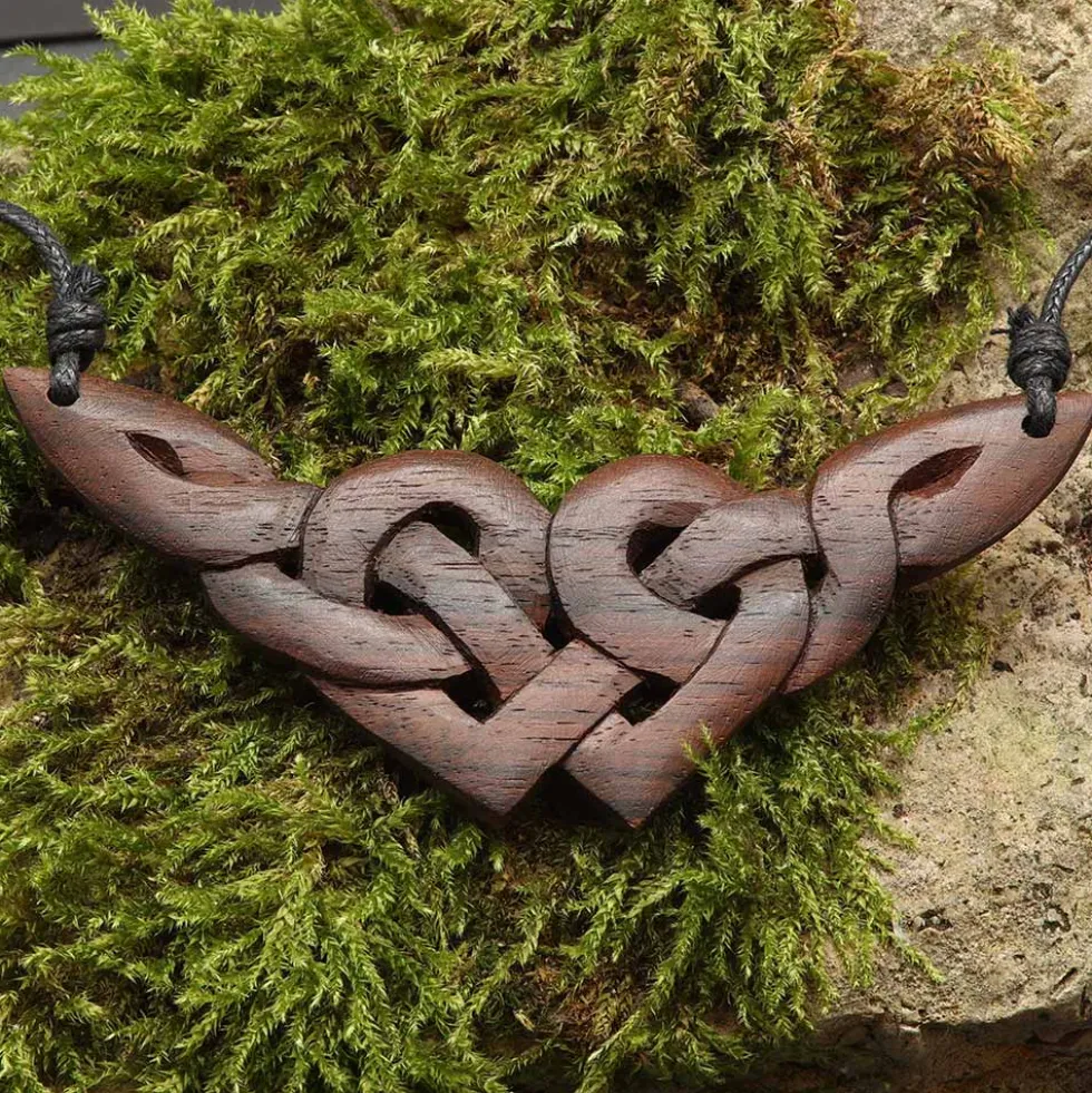 Keltisches Holz Schmuck Collier Kette Handarbeit