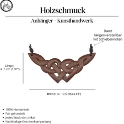 Keltisches Holz Schmuck Collier Kette Handarbeit