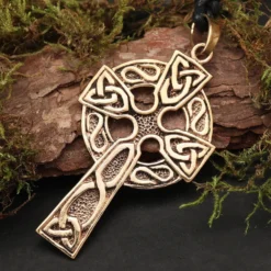 Keltisches Kreuz Anhänger Schmuck Bronze Kette