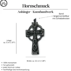 Keltisches Kreuz Hornschmuck Anhänger Kette