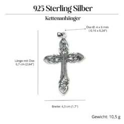 Keltisches Kreuz Schmuck Anhänger aus Silber 925