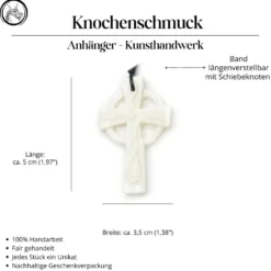 Keltisches Kreuz Schmuck aus Knochen Kette
