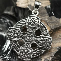 Keltisches Kreuz Schmuck Spirale Anhänger Keltenkreuz aus Silber 925