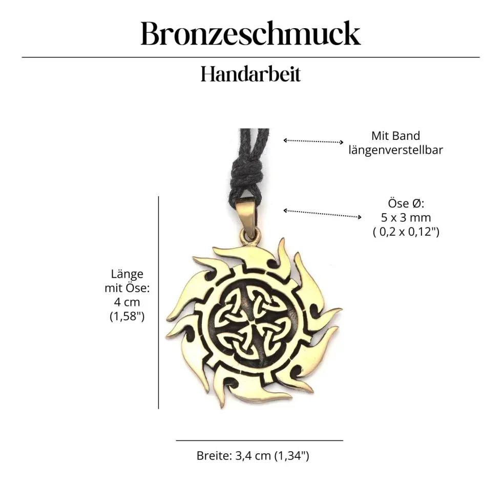keltische Sonne Bronzeschmuck Anhänger