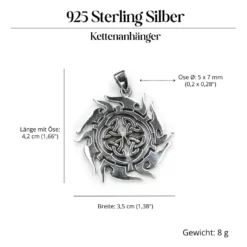 keltische Sonne Schmuck Anhänger aus 925 Silber
