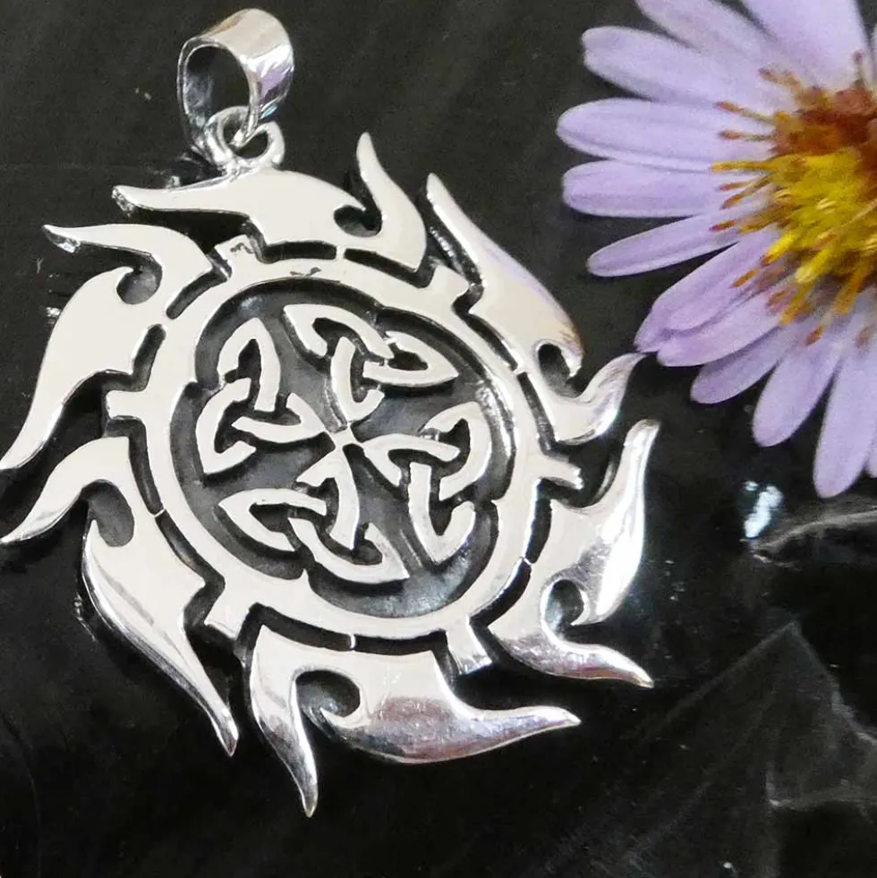 keltische Sonne Schmuck Anhänger aus 925 Silber