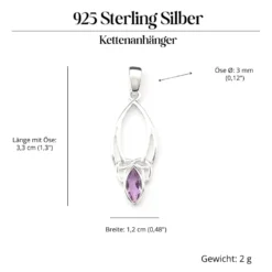 Kettenanhänger Amethyst in keltischen Knoten gefasst 925 Silber